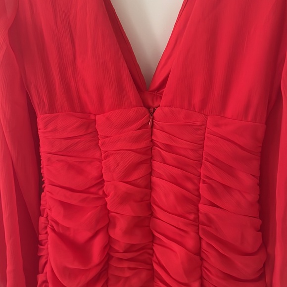 Red Ruched Dress - Picture 7 of 7